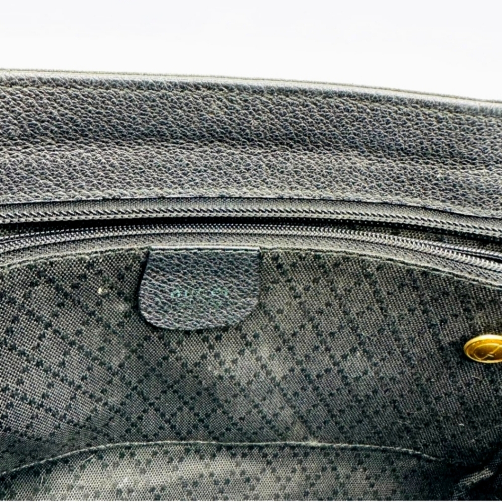 GUCCI Black Suede Bamboo Top Handle Satchel Hand Bag! - Picture 13 of 14